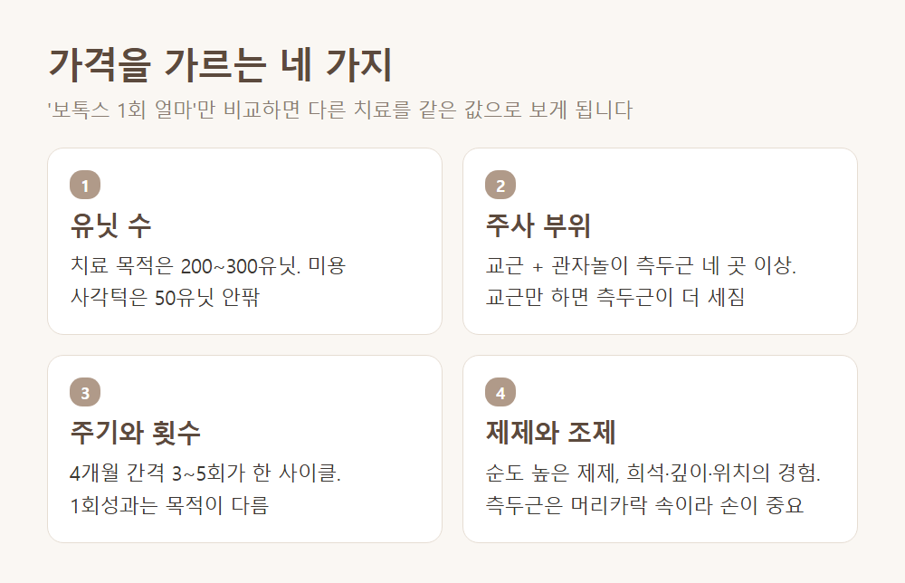 가격을 가르는 네 가지
