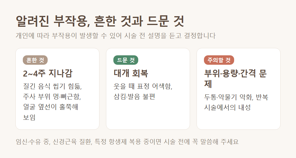 알려진 부작용, 흔한 것과 드문 것