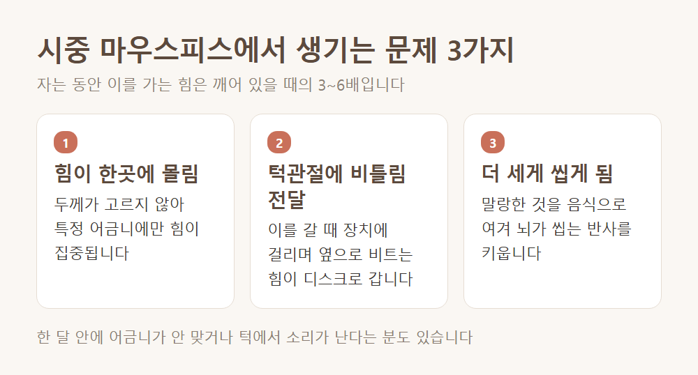 결론부터: 말랑한 기성 마우스피스는 '보호 장치'가 아닐 수 있습니다