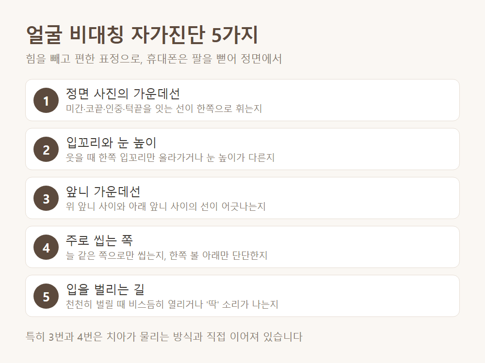얼굴 비대칭 자가진단 5가지