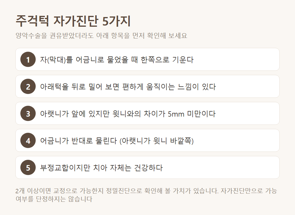 주걱턱 자가진단 5가지